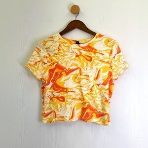 Wild Fable - Tie Dye Orange Swirl  Ribbed Crop Top Size XXL